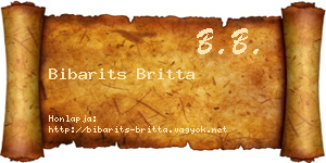Bibarits Britta névjegykártya